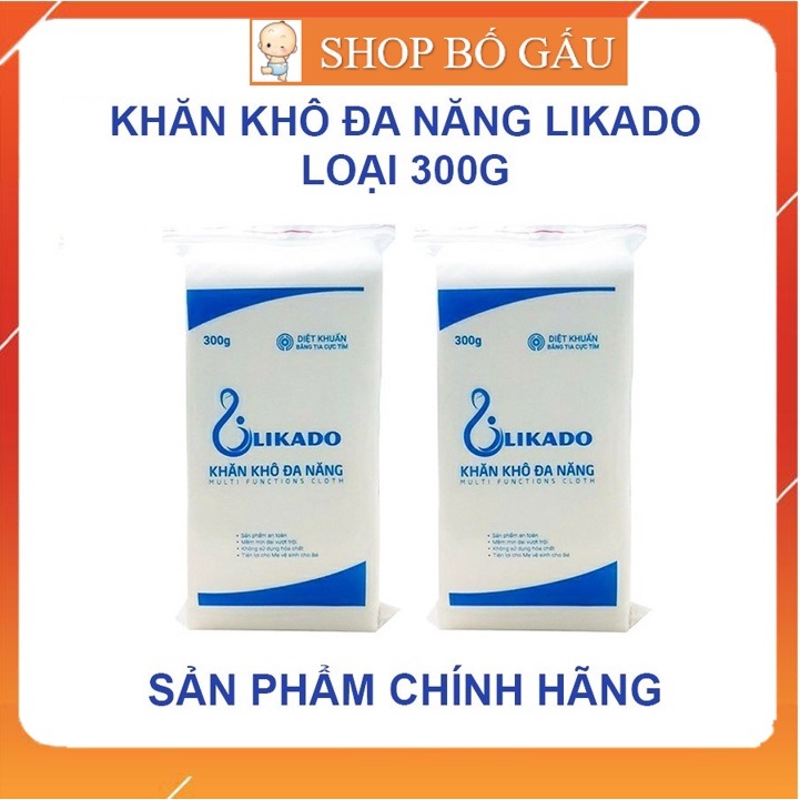 Khăn Khô Đa Năng LIKADO Chính Hãng, Siêu Mềm Mịn, Dành Cho Mẹ Và Bé Yêu