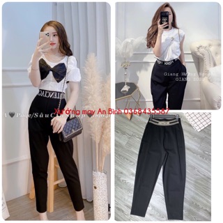 Quần baggy cạp cao chất umi Hàn size S đến 2XL - Cạp Di or