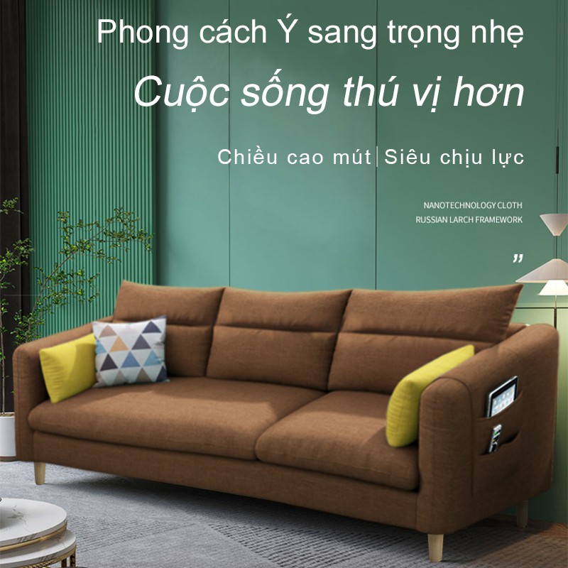 FU440 - Sofa sang trọng nhẹ Bắc Âu giường sofa hai người ba người đơn giản phòng khách