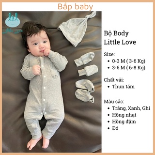 Body sơ sinh LITTLE LOVE bộ body cho bé sơ sinh dài tay chất vải thun tăm mềm mại cho bé từ 0 6 tháng mẫu HOT 2021 thumbnail