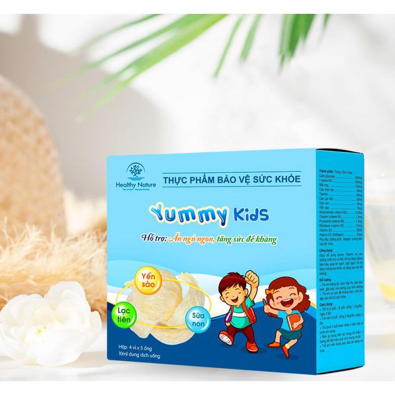 Yến sào thiên hoàng yummy kiddy cao cấp cho bé yêu tăng cường sức khoẻ ( 15% yến tự nhiên hôp 6 hủ 70ml )