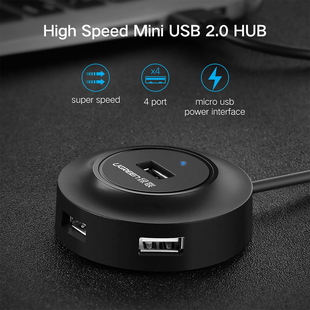 HUB USB 2.0 Chia 1 ra 4 Hỗ trợ OTG Cao Cấp UGREEN CR106
