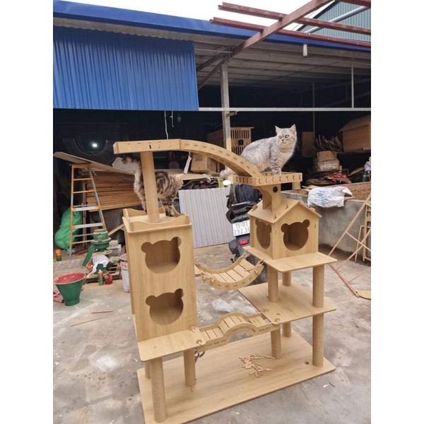 Cattre cầu tháp, nhà cây cho mèo to