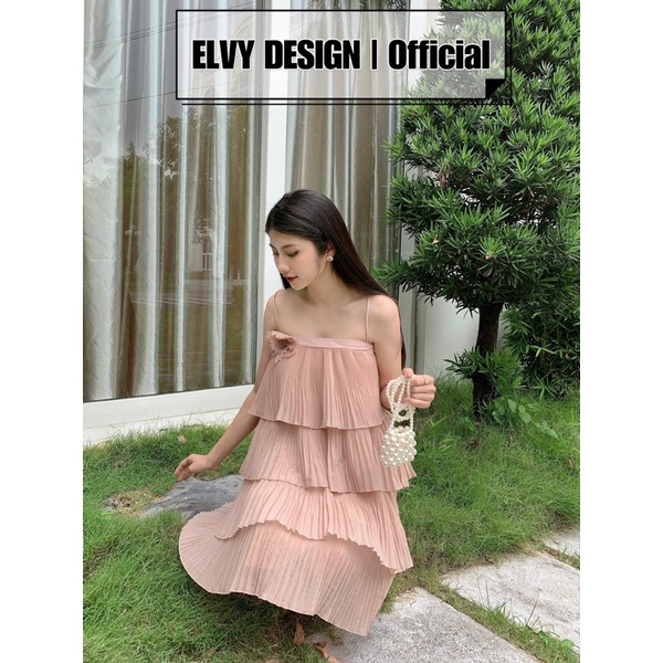 Váy dập ly 2 dây ELVY DESIGN