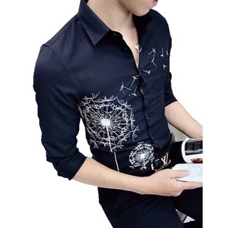 Áo sơ mi in hoa bồ công anh_sm17