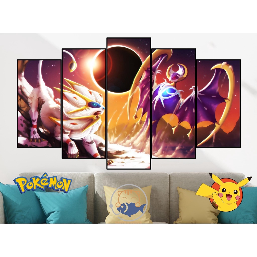 Tranh ghép dán tường Room Decor trang trí phòng ANIME POKEMON - BỘ 3