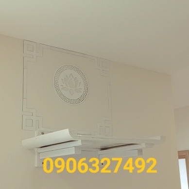 Bàn thờ phật quan âm bồ tát màu trắng 41x61