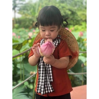 áo bà ba tay ngắn cho bé(kèm khăn rằn)