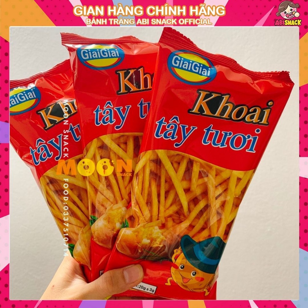 [SALE GIÁ GỐC]1 gói snack Khoai Tây Tươi Chiên Giòn Giai Giai gói 20g ăn vặt tuổi thơ