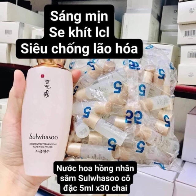 nước hoa hồng, sữa dưỡng nhân sâm sulwhasoo 5ml COMBO 10 lọ