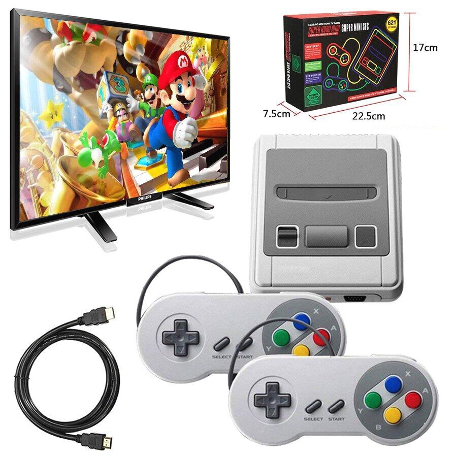 Máy Chơi Game 4 Nút HDMI NES 621 Trò - Máy Chơi Điện Tử 4 Nút  kết nối với TV, chơi được 2 người