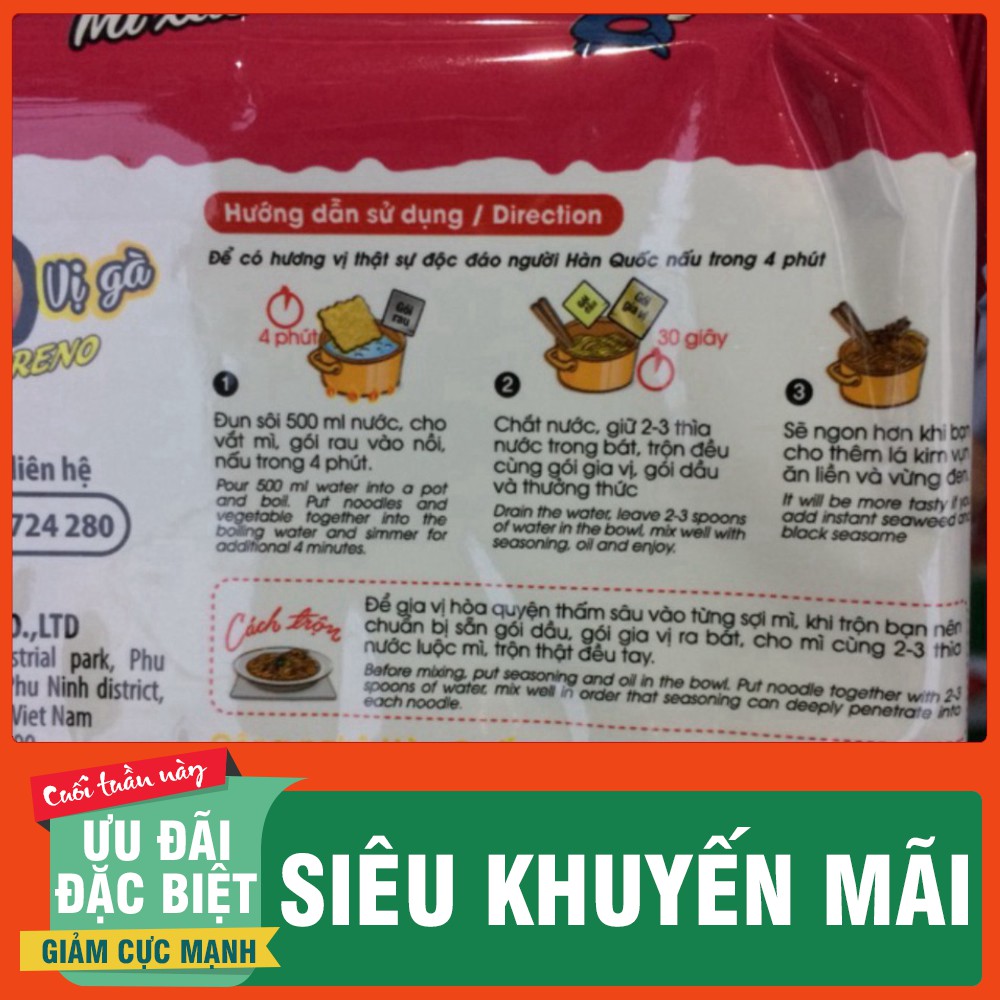 Gói Mì Xào Cay Volcano Koreno Paldo Gà 118g - Ăn Cực Ngon