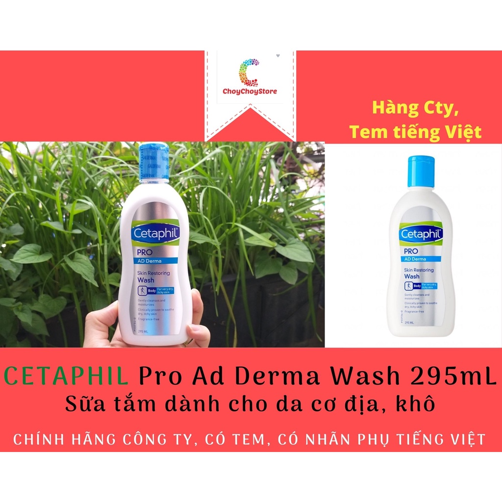 [CHÍNH HÃNG CÓ TEM] CETAPHIL Pro Ad Derma Wash 295ml - Sữa tắm dành cho da cơ địa, khô