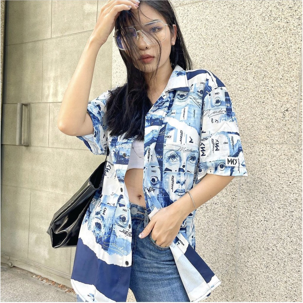 Sơ mi Họa Tiết MENDE CASSETTE Tay Ngắn Cổ Vest Thời Trang Unisex Vải Lụa Chéo | BigBuy360 - bigbuy360.vn