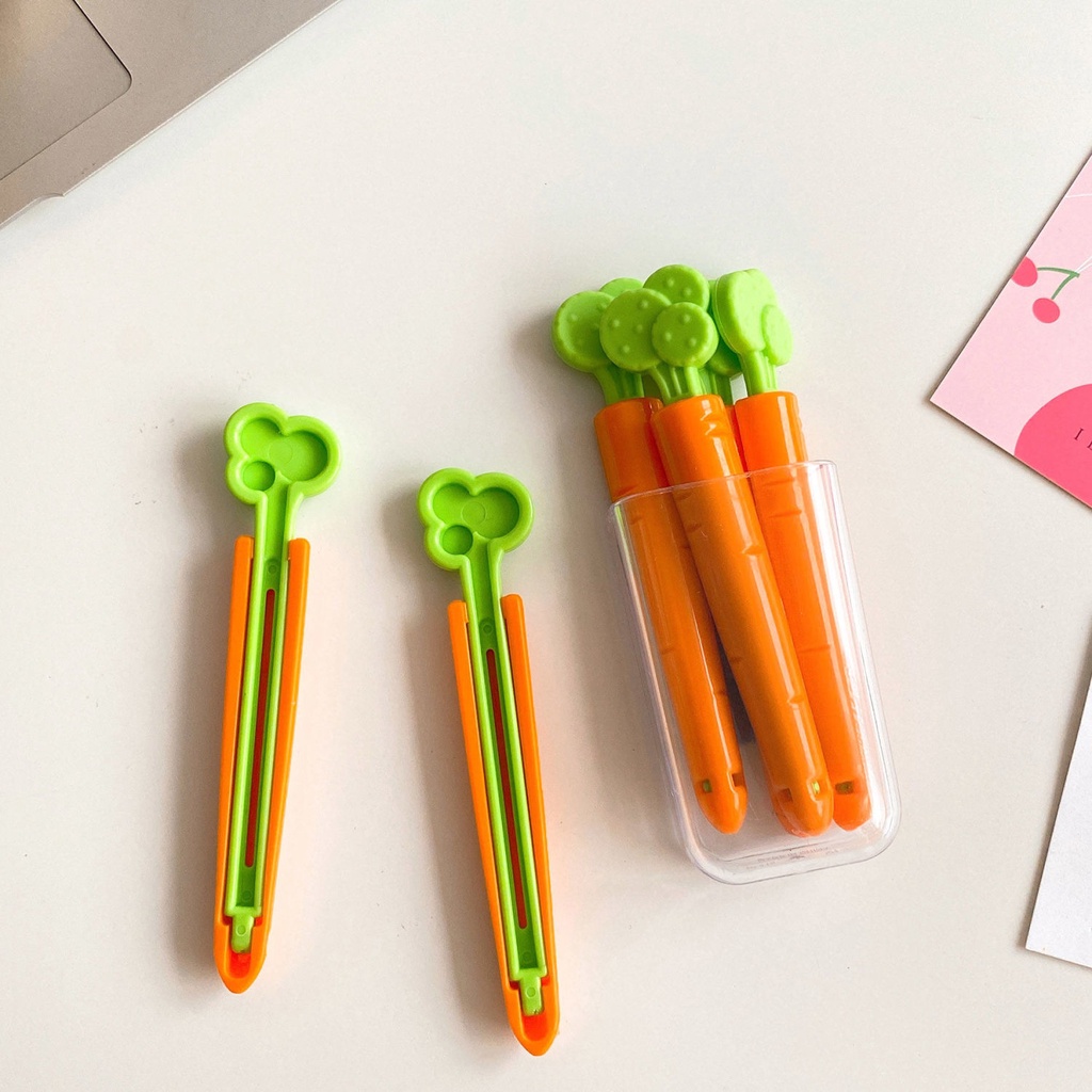 Kẹp Niêm Phong Túi Thức Ăn Hình Cà Rốt Chống Ẩm Sáng Tạo