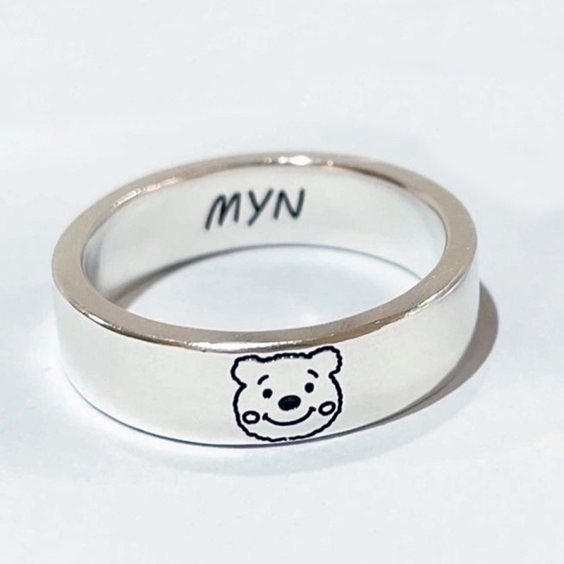 Nhẫn cặp đôi hoạt hình Winnie the Pooh dễ thương mở nhẫn thời trang