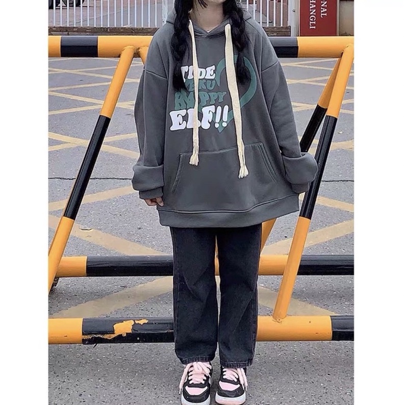 Áo hoodie TIDE UlzzangHodie nữ form rộng dài vải nỉ chất đẹp giá rẻ không xù lông hàng quảng châu BST thu đông unisex