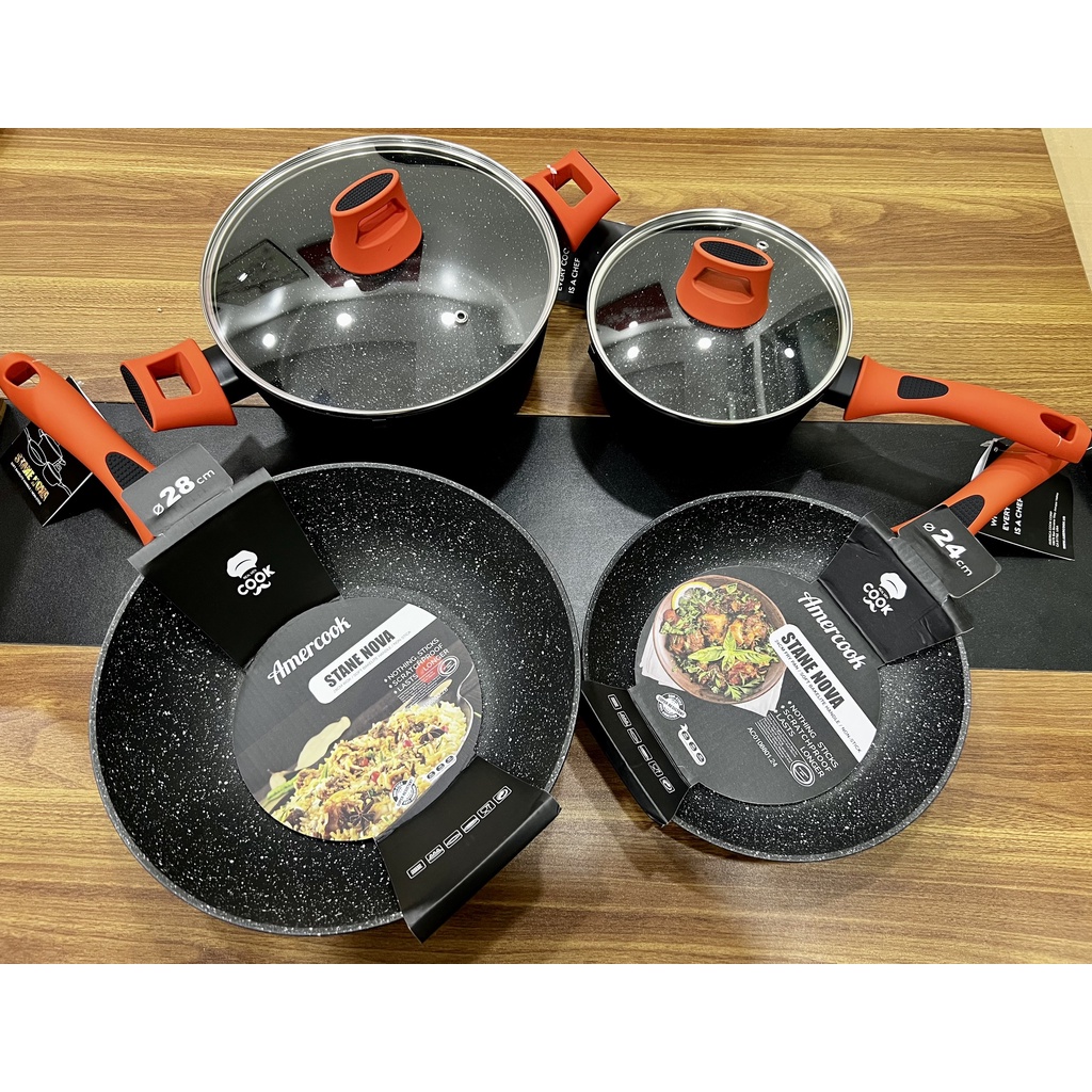 Bộ nồi chảo Amercook Stane Nova 4 món