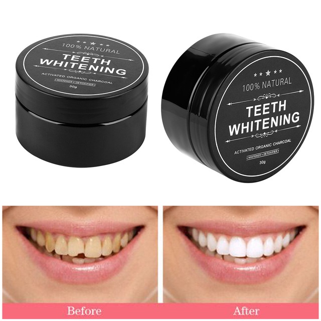 Bột tẩy trắng răng than tre hoạt tính Teeth Whitening Powder Charcoal 30g