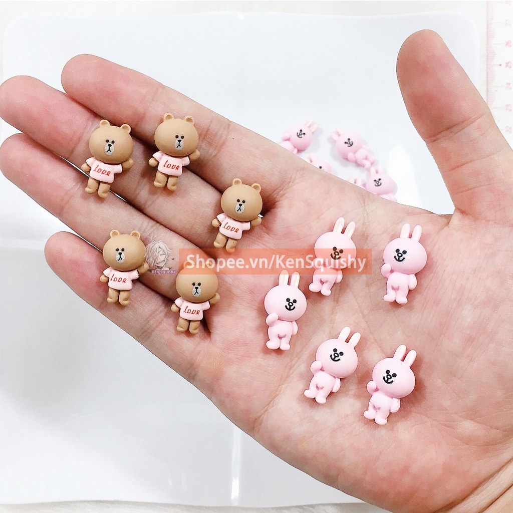 Charm Nhân Vật Gấu Brown Thỏ Cony Trang Trí Slime / Ốp Điện Thoại / Mô Hình / Gắn Dép