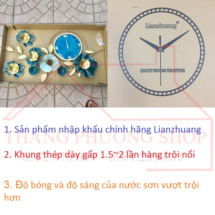 Đồng Hồ Treo Tường Cành Hoa TP-077G ( Hàng Loại 1)