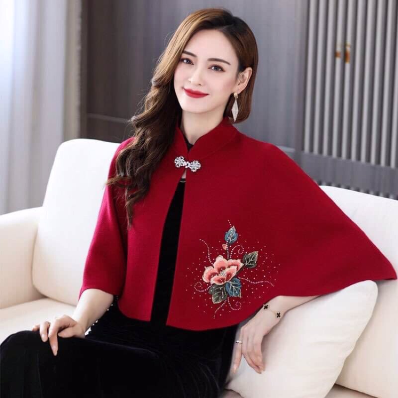 Áo khoác choàng dạ len cao cấp kiểu dáng sang trọng QCNP3363