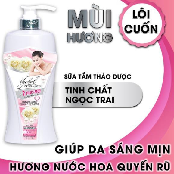 Sữa tắm tinh chất ngọc trai nước hoa Thebol 2 Plus 650g + Sữa tắm sen tuyết trắng hạt massage 226g