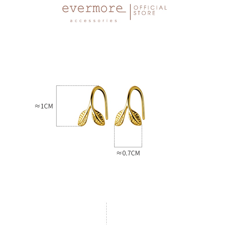 Bông tai bạc EVERMORE, khuyên tai chiếc lá bạc ý 925, phong cách thanh lịch, minimalism - H030