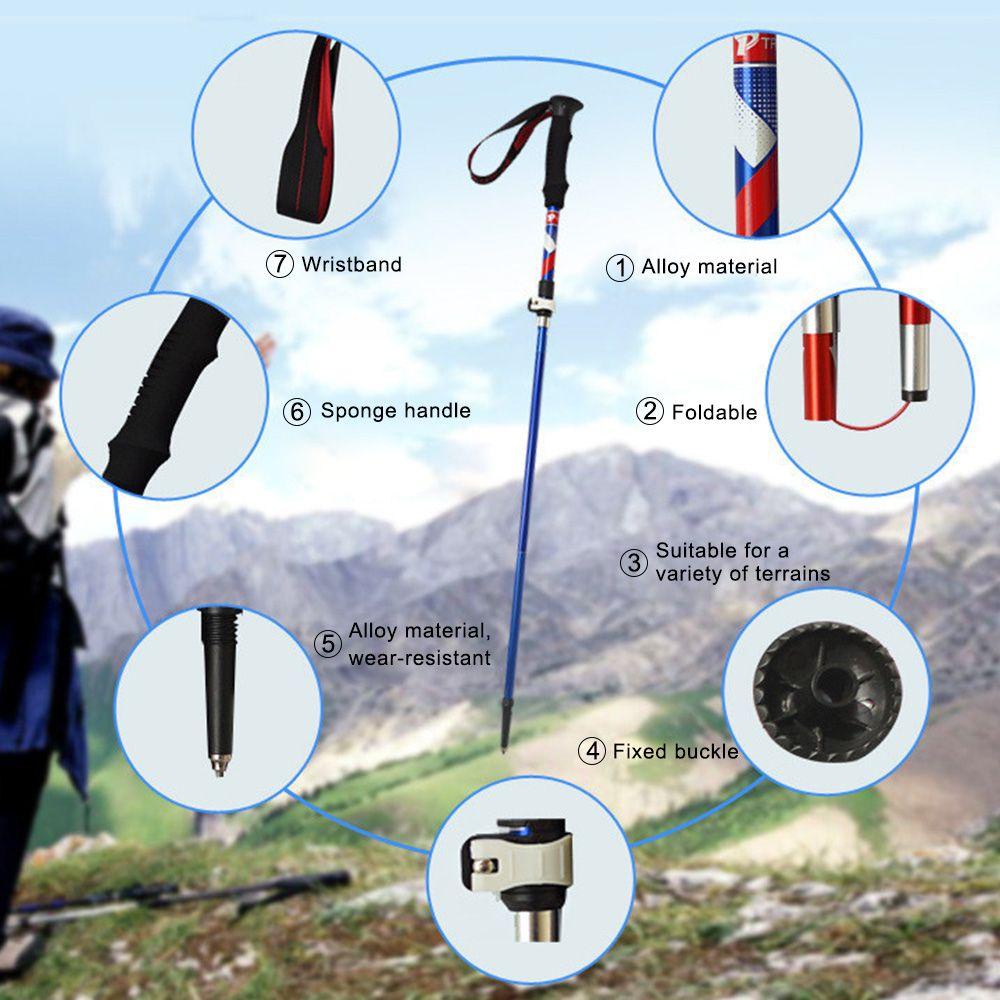 SHOUKEY Gậy Đi Bộ Bằng Nhôm Tay Cầm EVA Có Thể Gập Lại