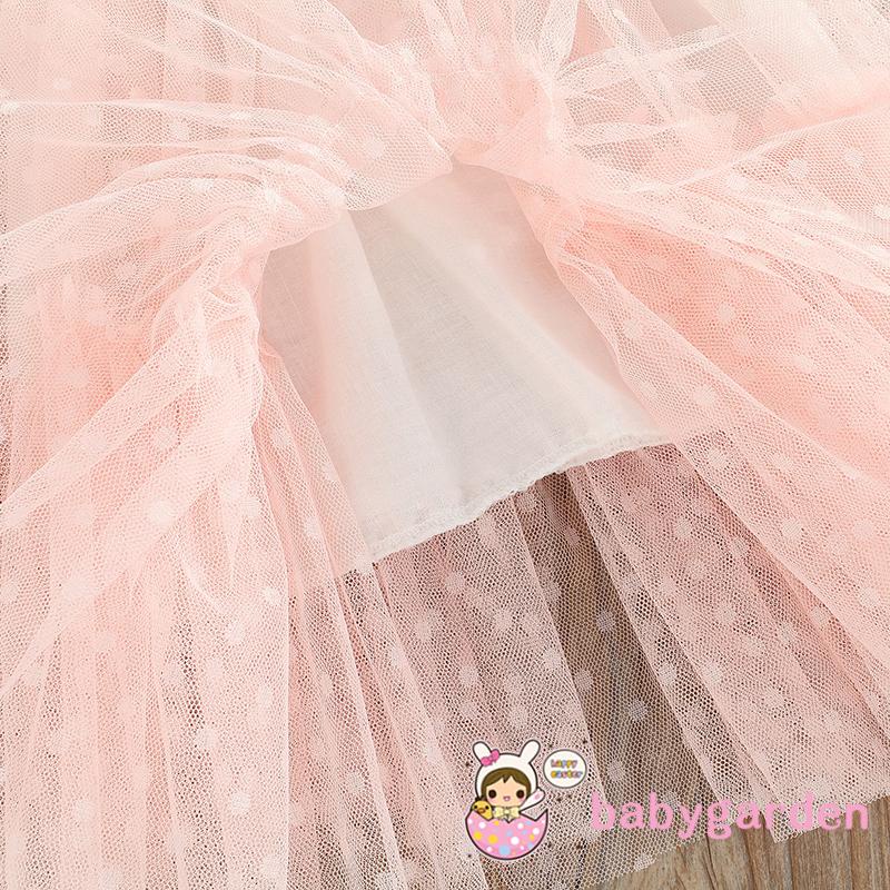 Đầm Công Chúa Không Tay Phối Lưới Có Thể Điều Chỉnh Dây Đeo Vai Thời Trang Mùa Hè Cho Bé Gái 0-3 Tuổi