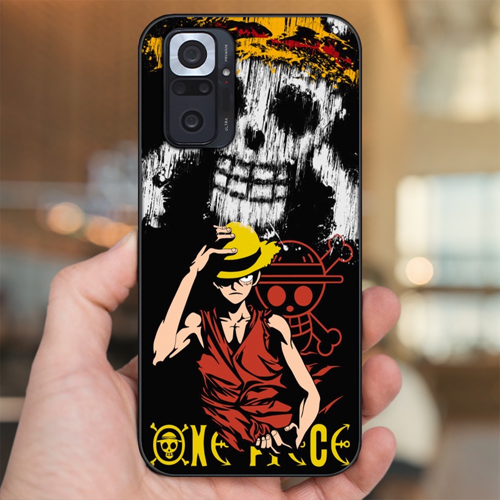 Ốp lưng Xiaomi Redmi Note 10 Pro viền đen in hình Luffy One Piece