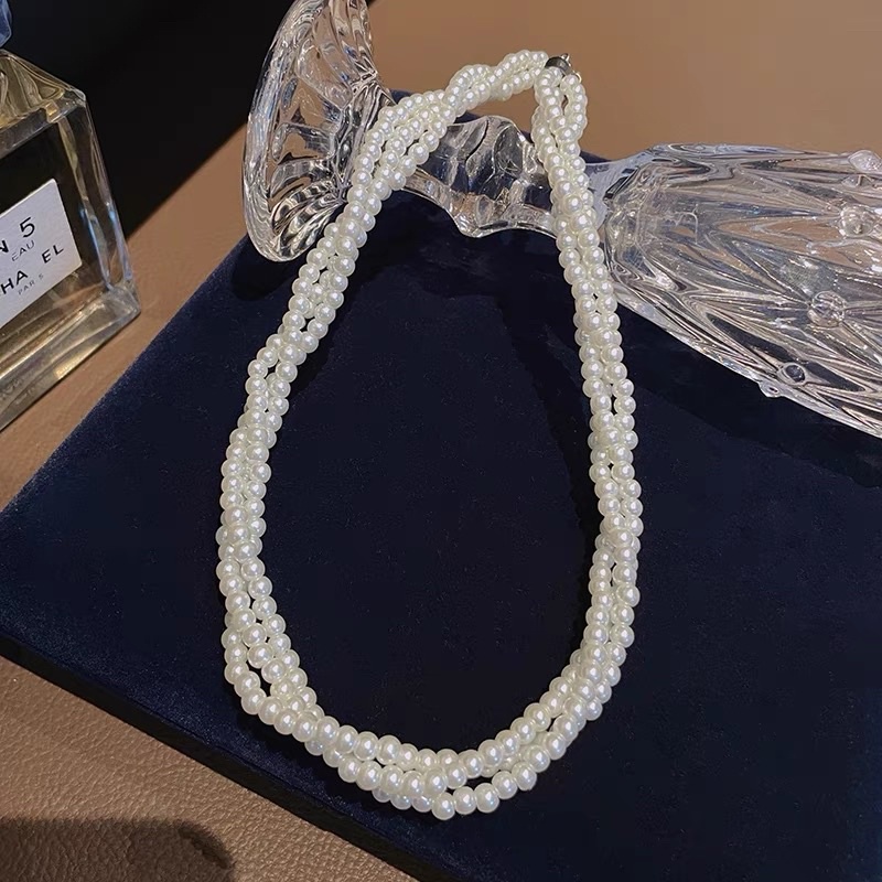 Choker-dây chuyền chuỗi ngọc nhân tạo