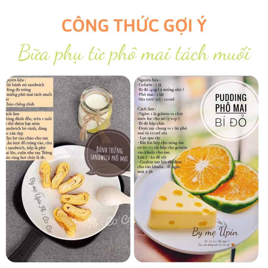 Phô mai hữu cơ tách muối cho bé