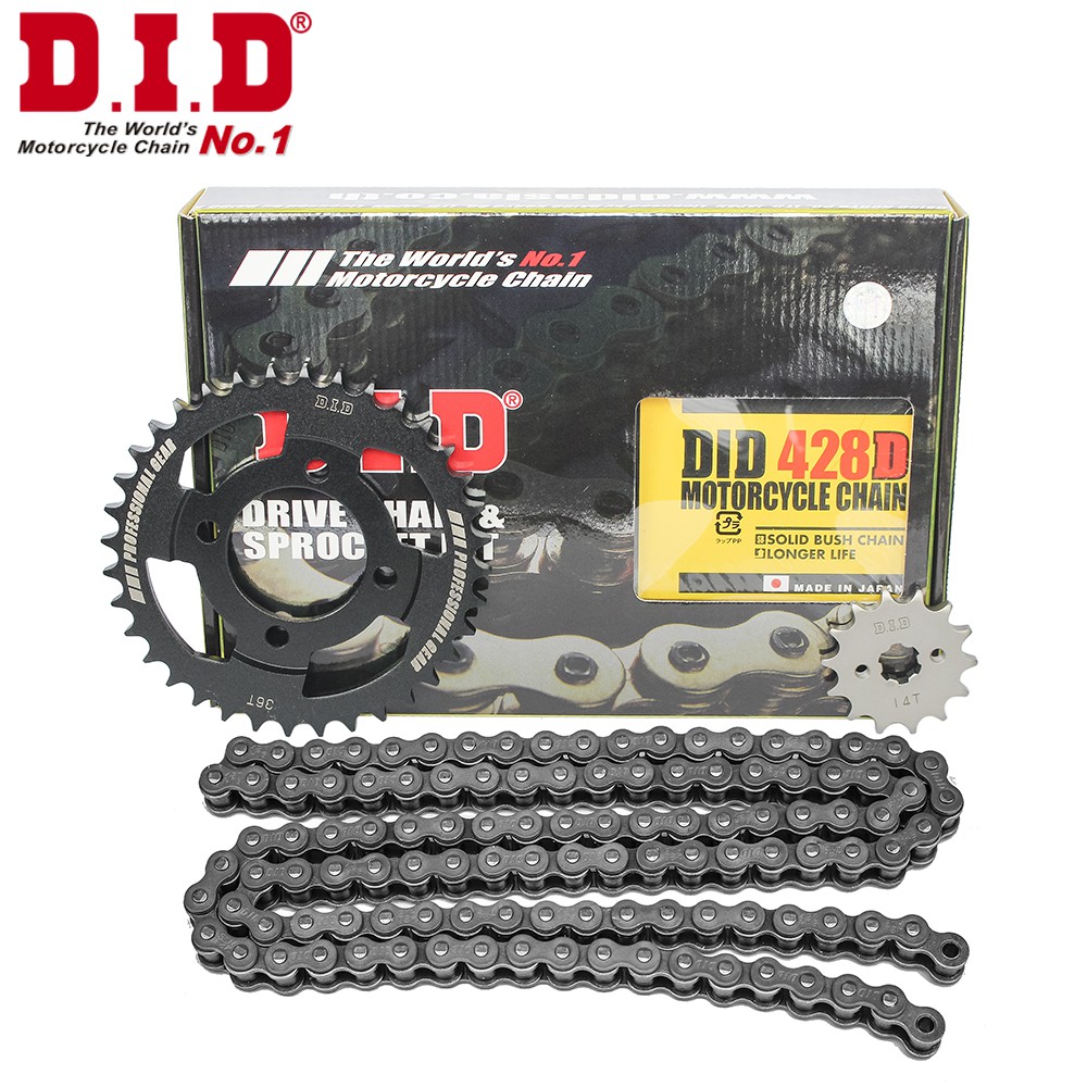 Nhông sên dĩa DID xe Wave sên đen Nhật 428D (sên 9 ly) - Chain Made in Japan