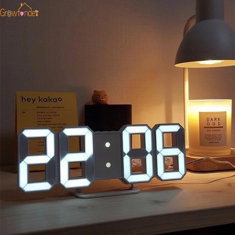 Đồng Hồ Báo Thức Kỹ Thuật Số Đèn LED Phong Cách Bắc Âu Có Chức Năng Hiển Thị Nhiệt Độ Và Lịch Trang Trí Văn Phòng