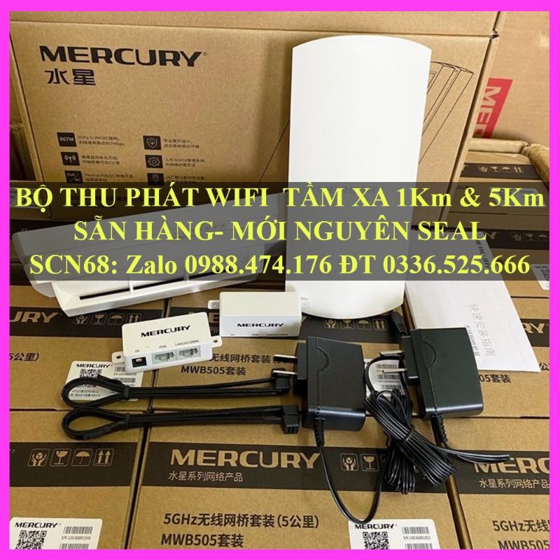 [RẺ VÔ ĐỊCH] Bộ thu phát không dây, thang máy, wifi ngoài trời tầm xa 1km - 5km, Mecury MBW201, Mecury MBW505 | BigBuy360 - bigbuy360.vn