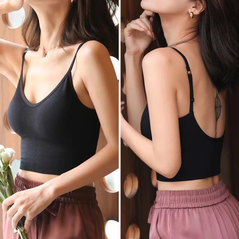 Áo Hai Dây Dáng Chữ U Có Đệm Ngực Thời Trang Phong Cách Hàn Quốc