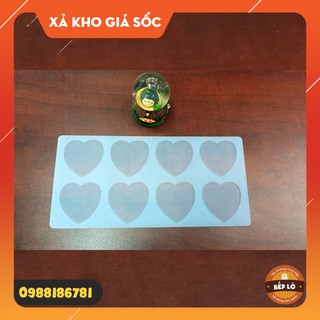 Khuôn silicon tạo hình socola trang trí bánh kem - 8 trái tim