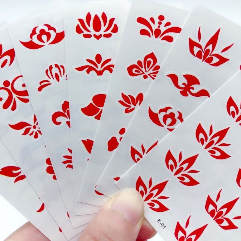 Combo 1_5 tấm to 16-25 hình chu sa dán trán Bỉ Ngạn Hoa và các loại