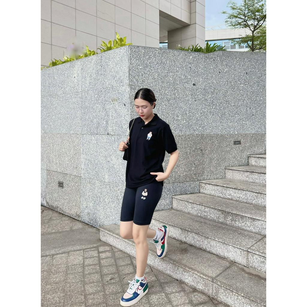 (HÀNG XUẤT XỊN) Áo thun Polo trắng &amp; đen logo thêu HG086 POLO WHOAU NEW   SIZE S M L  Full tag code