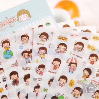 Bộ 6 tấm sticker Cô bé Momoi dễ thương Ver2 M001