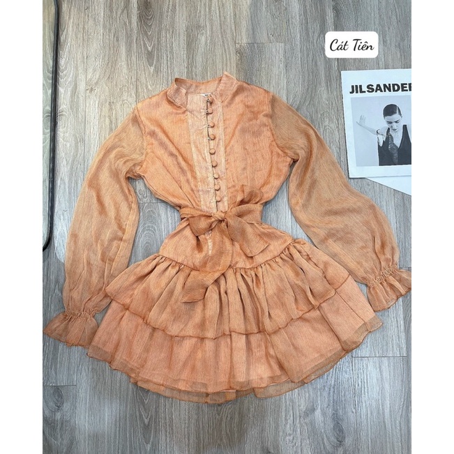 Váy voan tơ cúc bọc