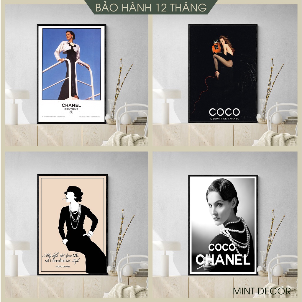 Tranh Tạp Chí Chanel, Vogue Trang Trí Phòng Ngủ, Cửa Hàng Thời Trang, Background - Chống Thấm Nước, dễ dàng lau chùi