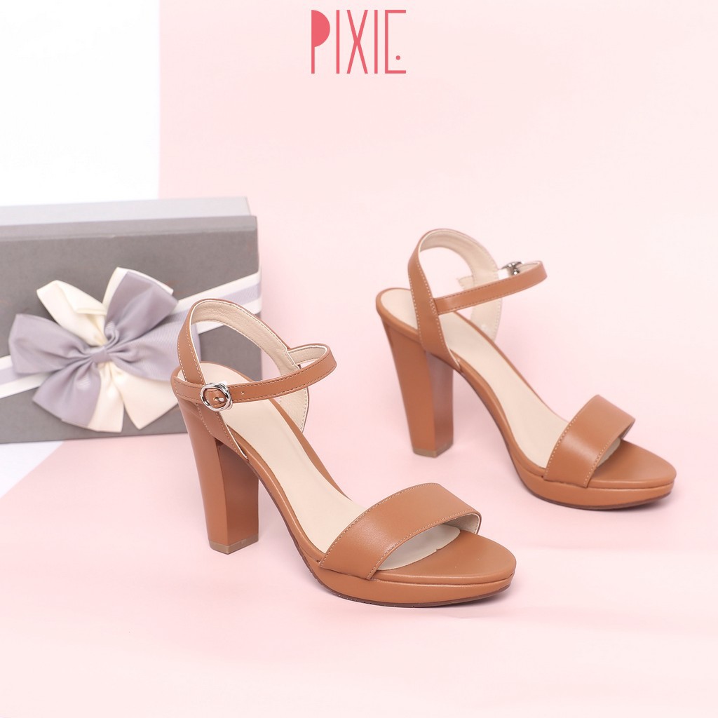 Giày Sandal Cao Gót Đúp 9cm Hở Gót Pixie X591