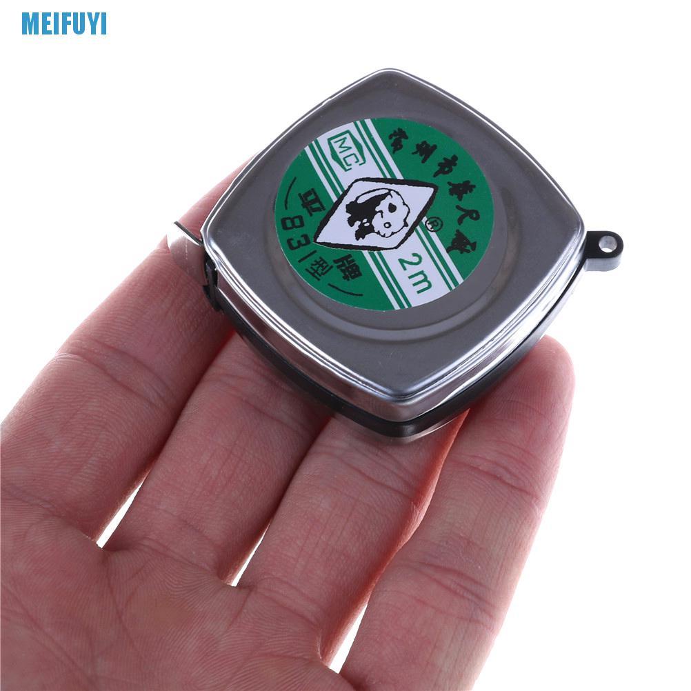 Thước dây mini bằng kim loại có thể thu gọn dài 2m