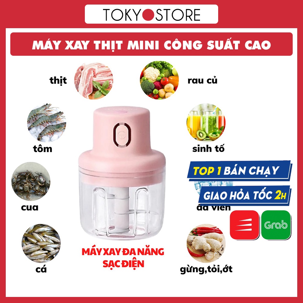 Máy xay thịt mini công suất cao với dung tích 250ml nhỏ gọn, tiện lợi