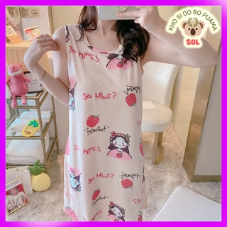 Đầm ngủ sát nách Thun dễ thương quảng châu 40-60kg
