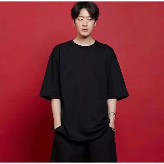 Áo thun nam nữ trơn TAY LỠ OVERSIZE UNISEX (2 Màu ĐEN-TRẮNG)