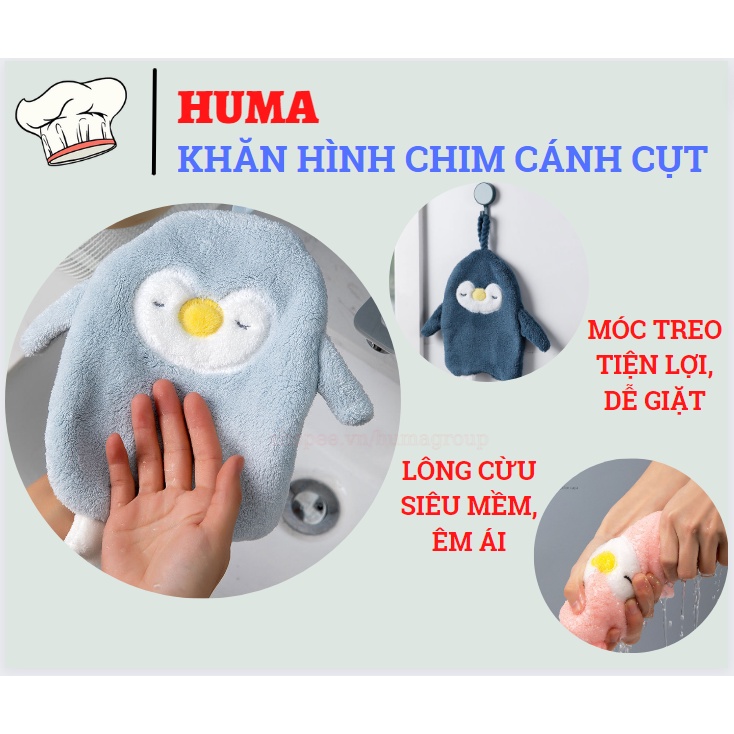 Khăn Lau Tay Siêu Thấm Hình Chim Cánh Cụt Treo Nhà Tắm, Nhà Bếp Tiện Dụng