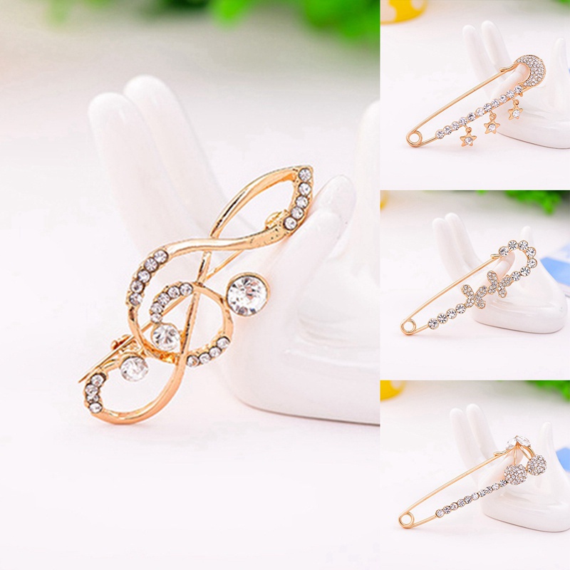 Fashion Shawl Flower Brooch Diamond Oil Drop Lily Tulip Butterfly Big Pin Safety Pin